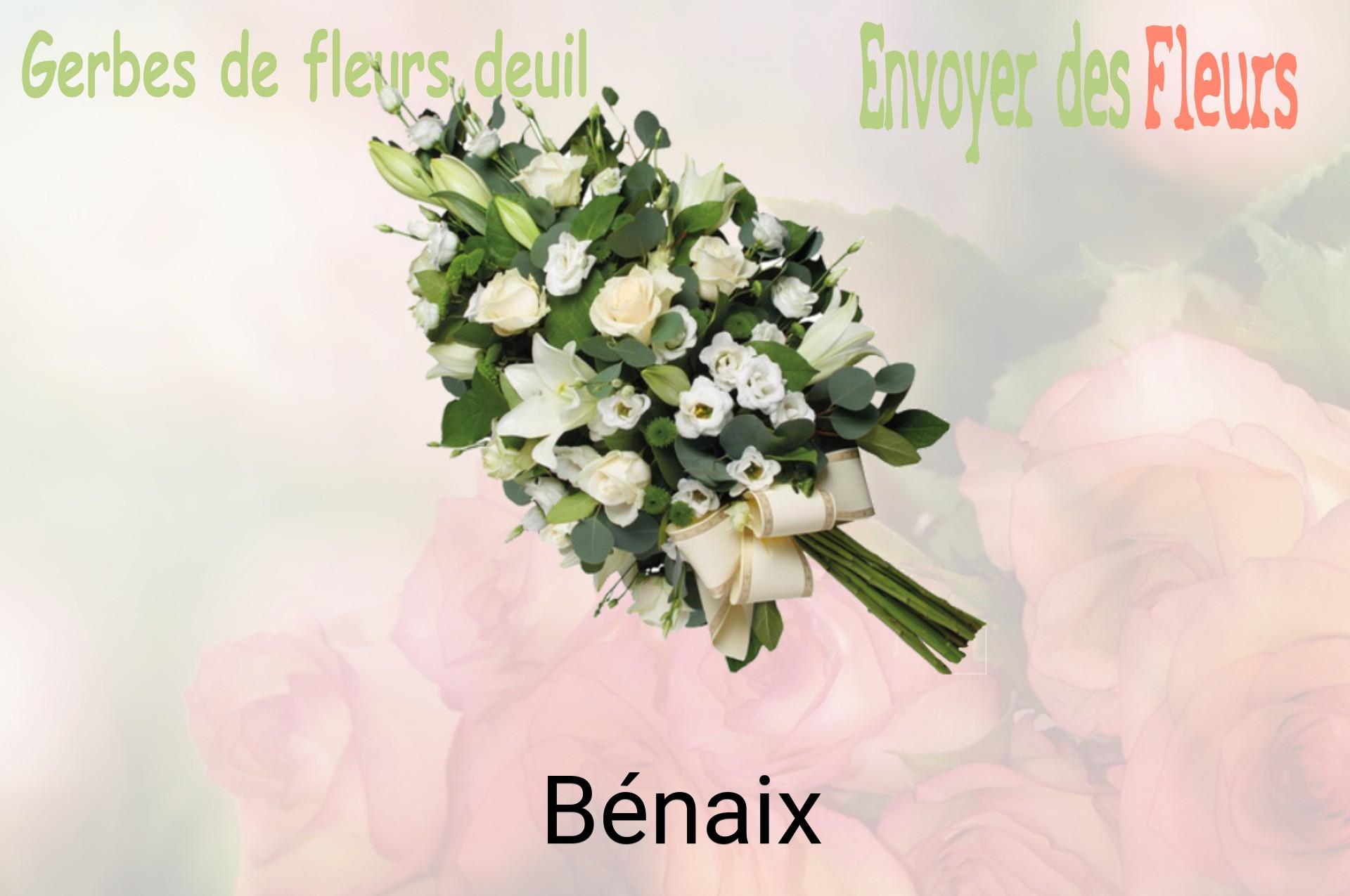 Gerbe de fleurs de deuil livrée à Bénaix